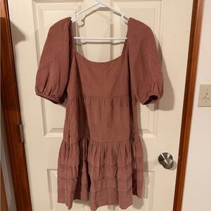 AE Rose Brown Corduroy Dress